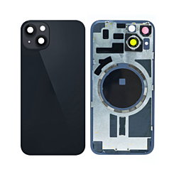 BACK GLASS WHITE WITH IRON PLATE MAGSAFE MAGNETIC METAL RING FOR IPHONE 14 (BEST AFTERMARKET ONE PIECE)