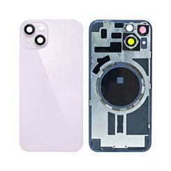 BACK GLASS PURPLE WITH IRON PLATE MAGSAFE MAGNETIC METAL RING FOR IPHONE 14 (BEST AFTERMARKET ONE PIECE)