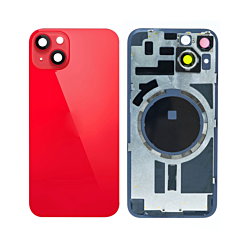 BACK GLASS RED WITH IRON PLATE MAGSAFE MAGNETIC METAL RING FOR IPHONE 14 (BEST AFTERMARKET ONE PIECE)