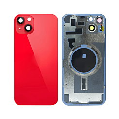 BACK GLASS RED WITH IRON PLATE MAGSAFE MAGNETIC METAL RING FOR IPHONE 14 PLUS (BEST AFTERMARKET ONE PIECE)