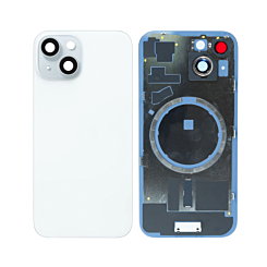 BACK GLASS LIGHT BLUE WITH IRON PLATE MAGSAFE MAGNETIC METAL RING FOR IPHONE 15 (BEST AFTERMARKET ONE PIECE)