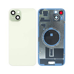 BACK GLASS GREEN WITH IRON PLATE MAGSAFE MAGNETIC METAL RING FOR IPHONE 15 PLUS (BEST AFTERMARKET ONE PIECE)