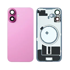 BACK GLASS PINK WITH IRON PLATE MAGSAFE MAGNETIC METAL RING FOR IPHONE 16