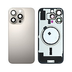 BACK GLASS NATURAL WITH IRON PLATE MAGSAFE MAGNETIC METAL RING FOR IPHONE 16 PRO