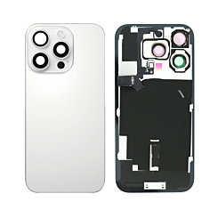 BACK GLASS WHITE WITH IRON PLATE MAGSAFE MAGNETIC METAL RING FOR IPHONE 16 PRO