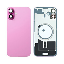 BACK GLASS PINK WITH IRON PLATE MAGSAFE MAGNETIC METAL RING FOR IPHONE 16 PLUS (ONE PIECE BEST AFTERMARKET)