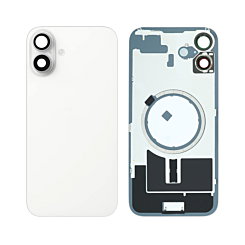 BACK GLASS WHITE WITH IRON PLATE MAGSAFE MAGNETIC METAL RING FOR IPHONE 16 PLUS (ONE PIECE BEST AFTERMARKET)