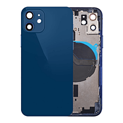 BACK HOUSING BLUE FOR IPHONE 12 (METAL BUTTONS PRE INSTALLED)
