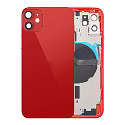 BACK HOUSING RED FOR IPHONE 12 (METAL BUTTONS PRE INSTALLED)