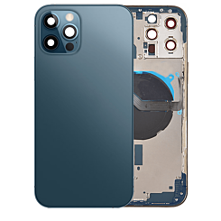 BACK HOUSING BLUE FOR IPHONE 12 PRO MAX (METAL BUTTONS PRE INSTALLED)