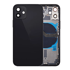 BACK HOUSING BLACK FOR IPHONE 12 MINI (METAL BUTTONS PRE INSTALLED)