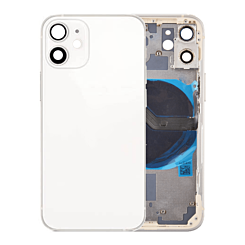 BACK HOUSING WHITE FOR IPHONE 12 MINI (METAL BUTTONS PRE INSTALLED)