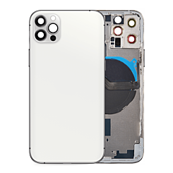 BACK HOUSING WHITE FOR IPHONE 12 PRO (METAL BUTTONS PRE INSTALLED)