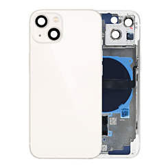 BACK HOUSING WHITE FOR IPHONE 13 (METAL BUTTONS PRE INSTALLED)