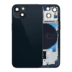 BACK HOUSING FOR IPHONE 13 MINI BLACK (METAL BUTTONS PRE INSTALLED)