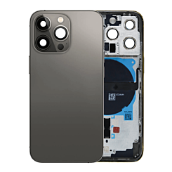 BACK HOUSING BLACK FOR IPHONE 13 PRO (METAL BUTTONS PRE INSTALLED)