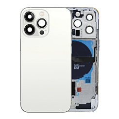 BACK HOUSING WHITE FOR IPHONE 13 PRO (METAL BUTTONS PRE INSTALLED)