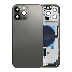 BACK HOUSING BLACK FOR IPHONE 13 PRO MAX (METAL BUTTONS PRE INSTALLED)