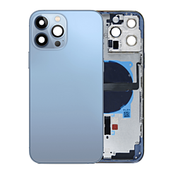 BACK HOUSING BLUE FOR IPHONE 13 PRO MAX (METAL BUTTONS PRE INSTALLED)