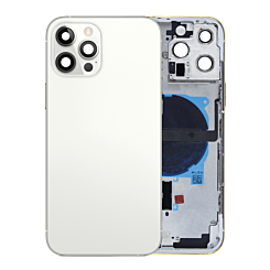 BACK HOUSING SILVER FOR IPHONE 13 PRO MAX (METAL BUTTONS PRE INSTALLED)
