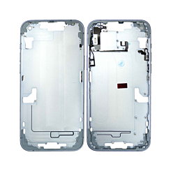 MIDDLE FRAME HOUSING FOR IPHONE 14 PLUS BLUE (METAL BUTTONS PRE INSTALLED)