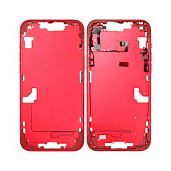 MIDDLE FRAME HOUSING FOR IPHONE 14 PLUS RED (METAL BUTTONS PRE INSTALLED)
