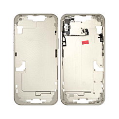 MIDDLE FRAME HOUSING FOR IPHONE 14 PLUS WHITE (METAL BUTTONS PRE INSTALLED)