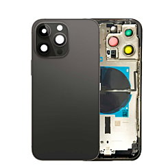 HOUSING FOR IPHONE 14 PRO BLACK (METAL BUTTONS PRE INSTALLED)