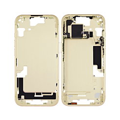 MIDDLE FRAME YELLOW FOR IPHONE 15 (METAL BUTTONS PRE INSTALLED)