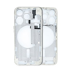 MIDDLE FRAME HOUSING WHITE FOR IPHONE 15 PRO (METAL BUTTONS PRE INSTALLED)