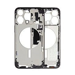 MIDDLE FRAME HOUSING BLACK FOR IPHONE 15 PRO MAX (METAL BUTTONS PRE INSTALLED)