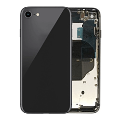 BACK HOUSING BLACK FOR IPHONE SE 2020 (SE2) (WITHOUT PARTS)