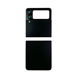BACK GLASS FOR SAMSUNG Z FLIP 3 F711 (2 PIECE SET) (BLACK)